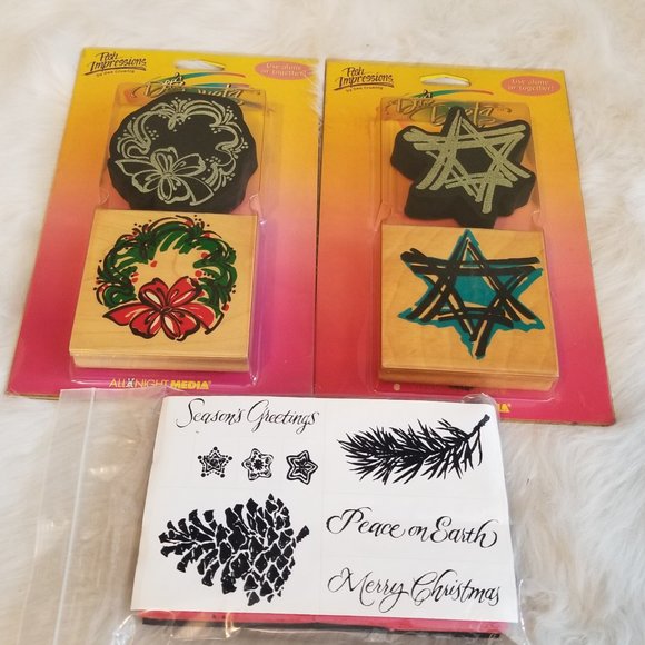 3 Sets Rubber Stamps Unoped New - Picture 1 of 7